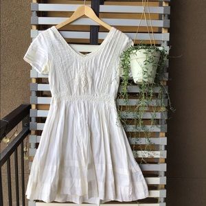 Anthropology Cream Lace Midi Dress